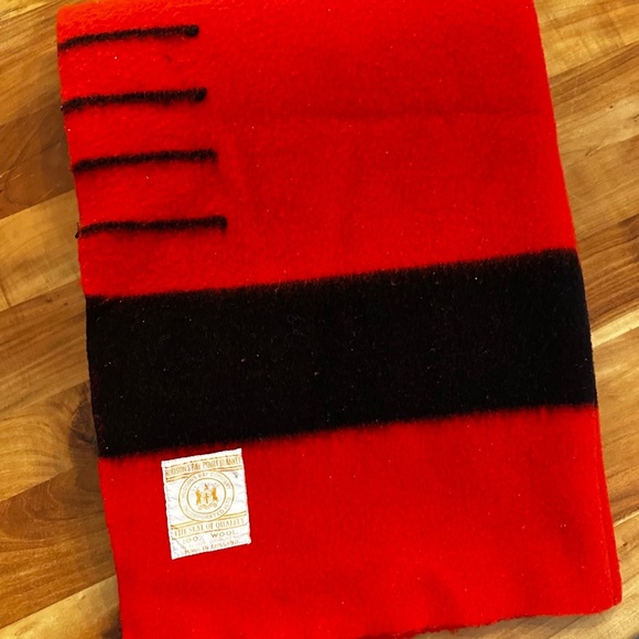 Hudson's Bay Company Other - Vintage Hudson’s Bay 4 Point Wool Blanket Red & Black Made in England